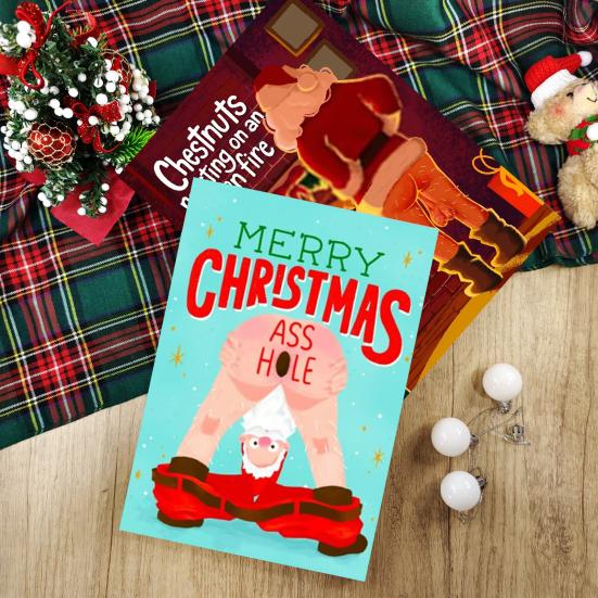 1/9 шт. Рождественские поздравительные открытки с конвертами, мультяшный Санта-Клаус, лось, имбирные человечки