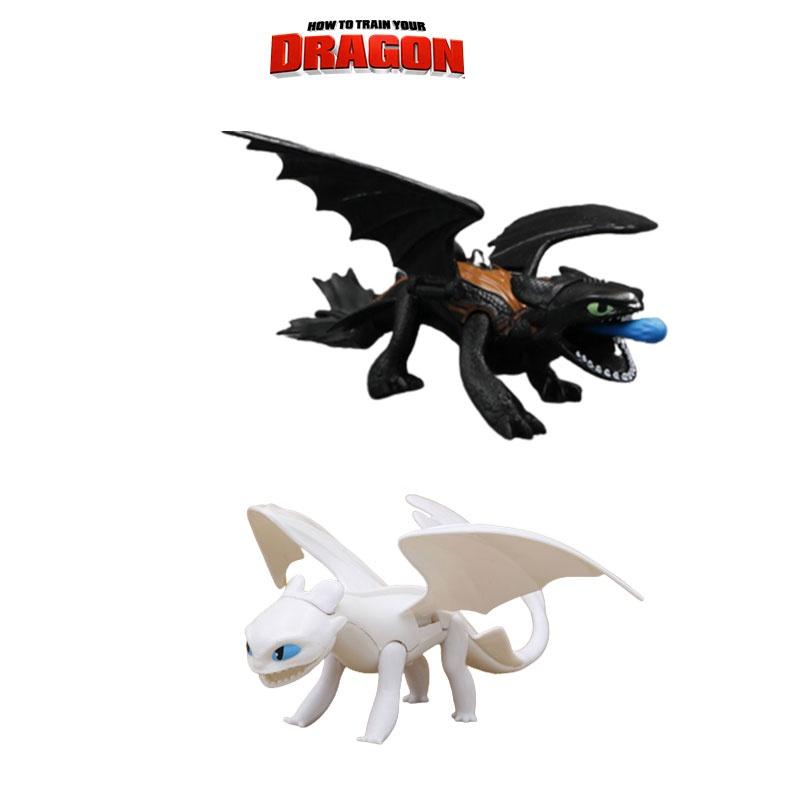 Как приручить дракона Фигурки: Ночная Фурия (Беззубый) и Лайт Фьюри - Подвижные пластиковые коллекционные фигурки для возраста 3+