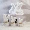 DIY Rabbit Silicone Candle Molds Plaster Crafts Bow Rabbit Silicone Mold  for Easter Party