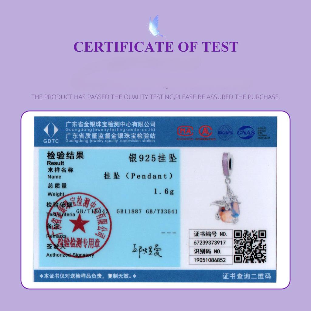 Purple Butterfly Elf Diy Bracelet Beaded Accessories, Sweet Girly Wind S925 Sterling Silver Pendant