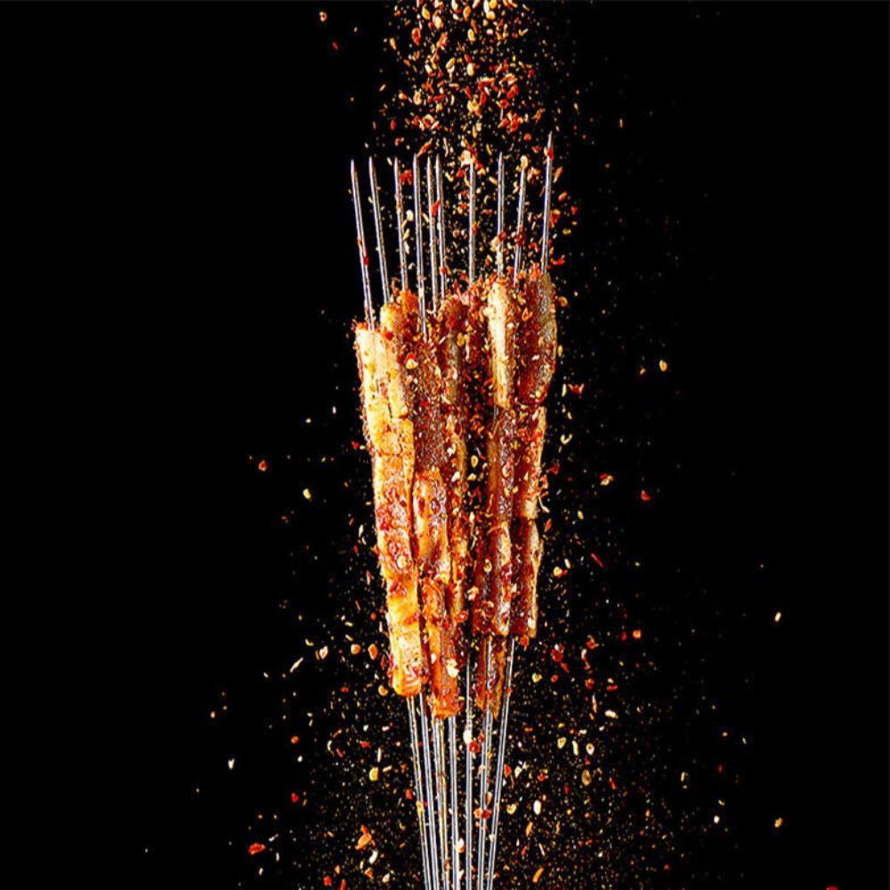 Stainless Steel U-Shaped Grill Roast Double Prong BBQ Stick Barbecue Skewer BBQ Skewer Cooking Tool