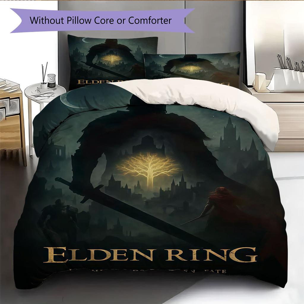 Elden Ring Land Bedding Quilt Set Quilt Cover Pillowcase Home Decoration Birthday Gift (1 * duvet cover + 2 * pillowcase, without core)