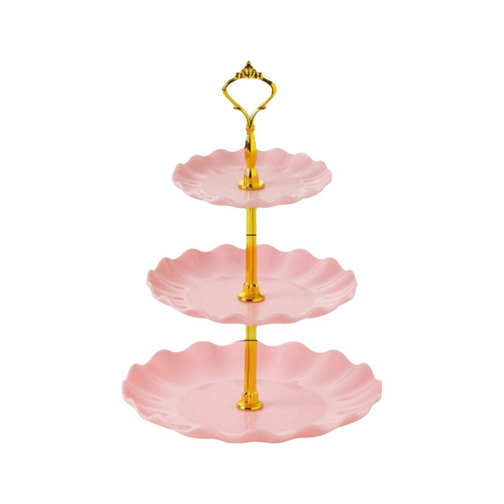 Luxury Fruit Plate Three-layer Dessert Table Decoration for Hotel Living Room