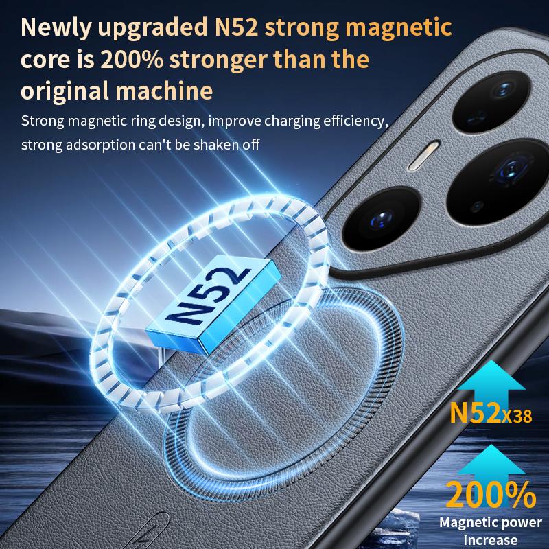 Для Huawei Pura 80 Pro Чехол Магнитная Кожаная Защитная Крышка Высокое Качество Защита от Отпечатков Пальцев Нескользящий ПК+ТПУ