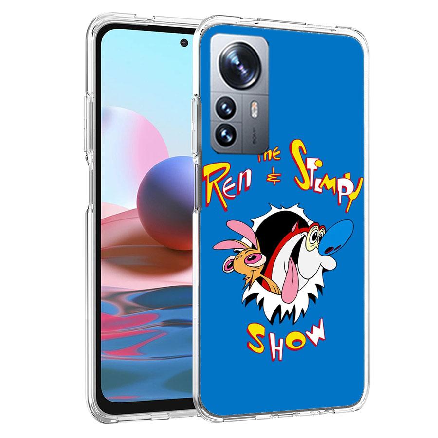Аниме Рен и Стимпай Чехол для телефона Для Redmi Note 15 Pro 5G 14 13 12 Pro Plus 11 11T 11E 11S 10 Pro 10S 9 9S Чехол Мобильный Прозрачный с