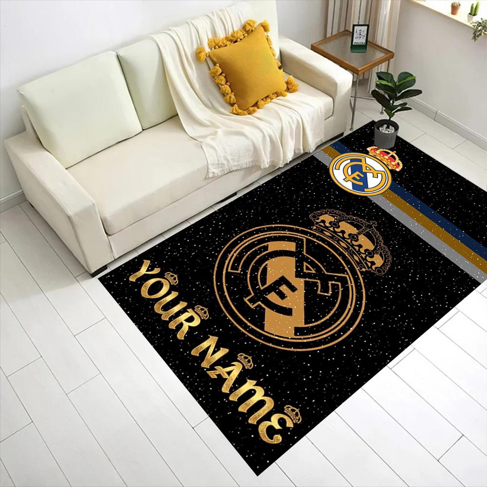 Real Madrid Club Customized Name Floor Mat Design for Playrooms Kitchen Study room Foyer Anti-slip Rug Anime Office Decor