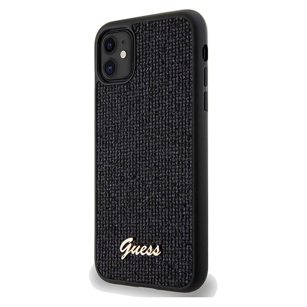 Etui do iPhone 11 Guess Twarde Disco Metal Script Czarny