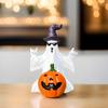 Halloween Ghost Pumpkin Statue Spooky Wizard Hat Sunglasses Ghost Resin Figurine Sculpture Holiday Party Home Desktop Decoration Ornament