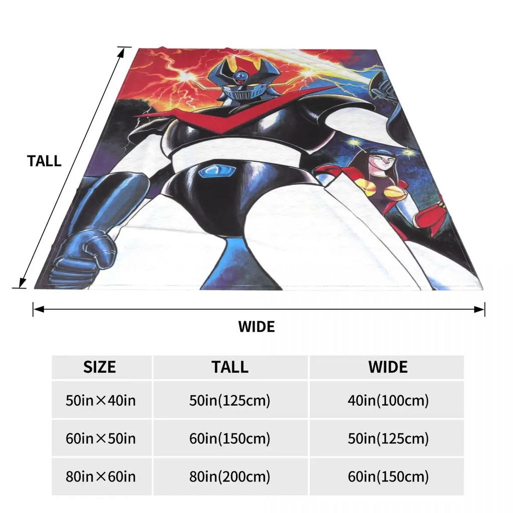 Actarus Mazinger Z Blankets Fleece Decoration UFO Robot Grendizer Goldorak Portable Throw Blankets for Bed Outdoor Bedspreads