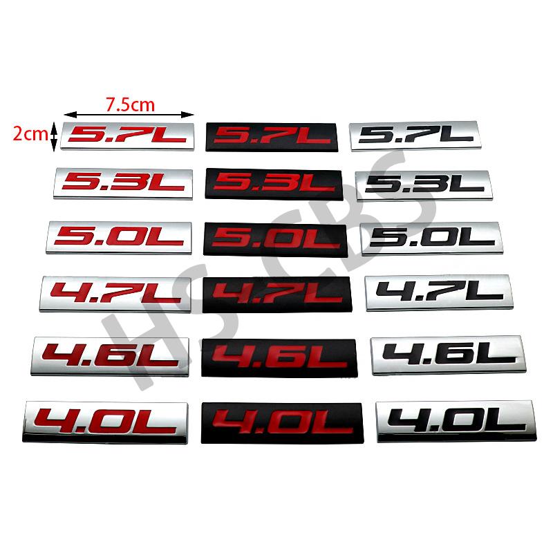 fsbn3 3D Metal 4.0L 4.6L 4.7L 5.0L 5.3L 5.7L Car Rear Trunk Emblem Badge For Jepp Dodge Volvo Ford Cadillac Chevrolet Honda Toyota