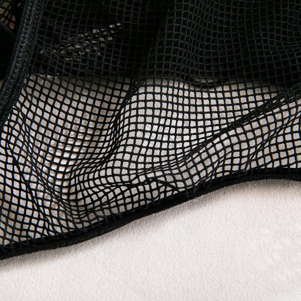 Сексуальный комбинезон из кожаной сетки с вышивкой Сексуальный