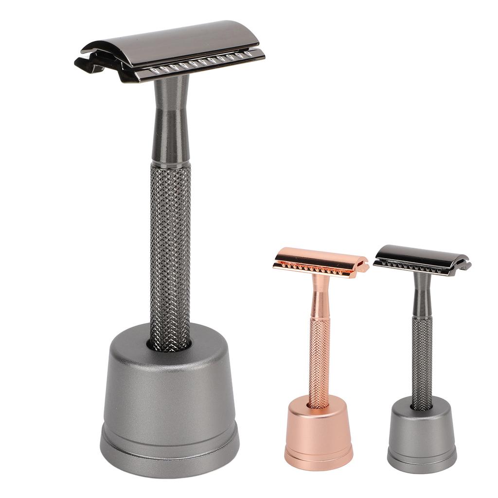 Набор для бритья Double Edge с подставкой для лезвий Precision Grooming Metal Non Slip Handle Retro Manual Shavin