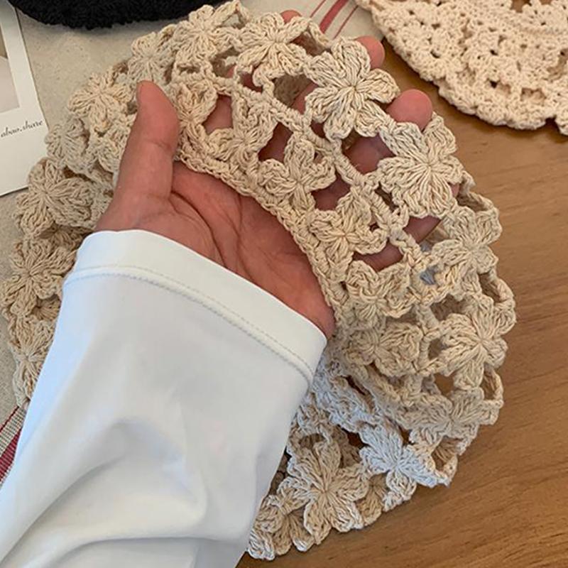 Летняя женская однотонная цветочная шляпа с ажурным беретом в стиле французского художника