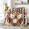 1PC Wolf Elements printed blanket, all season lightweight home office outdoor nap multifunctional blanket A7