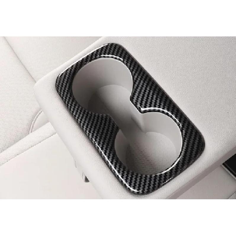 Carbon Fiber Rear Water Cup Holder Lid Cover Trim For 2016- Hyundai Tucson