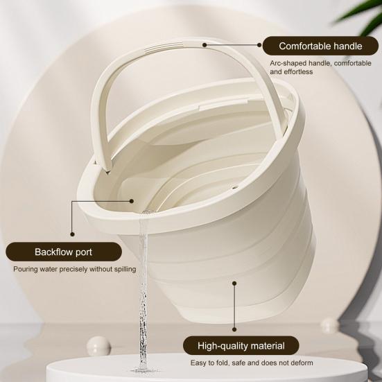 Folding Bucket with Handle Large Capacity Strong Load-bearing Outdoor Fishing Bucket Portable Compact Collapsible Bucket