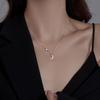 Banyan Tree S925 Silver Star & Moon Clavicle Necklace - Korean Niche Design with Diamond Accent