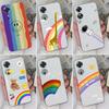 Для OPPO A5 A9 A15 A17 A52 AX5S Чехол Прозрачный ТПУ Радужный узор Мягкая силиконовая противоударная задняя крышка для OPPO Телефон Бампер Fundas Coque