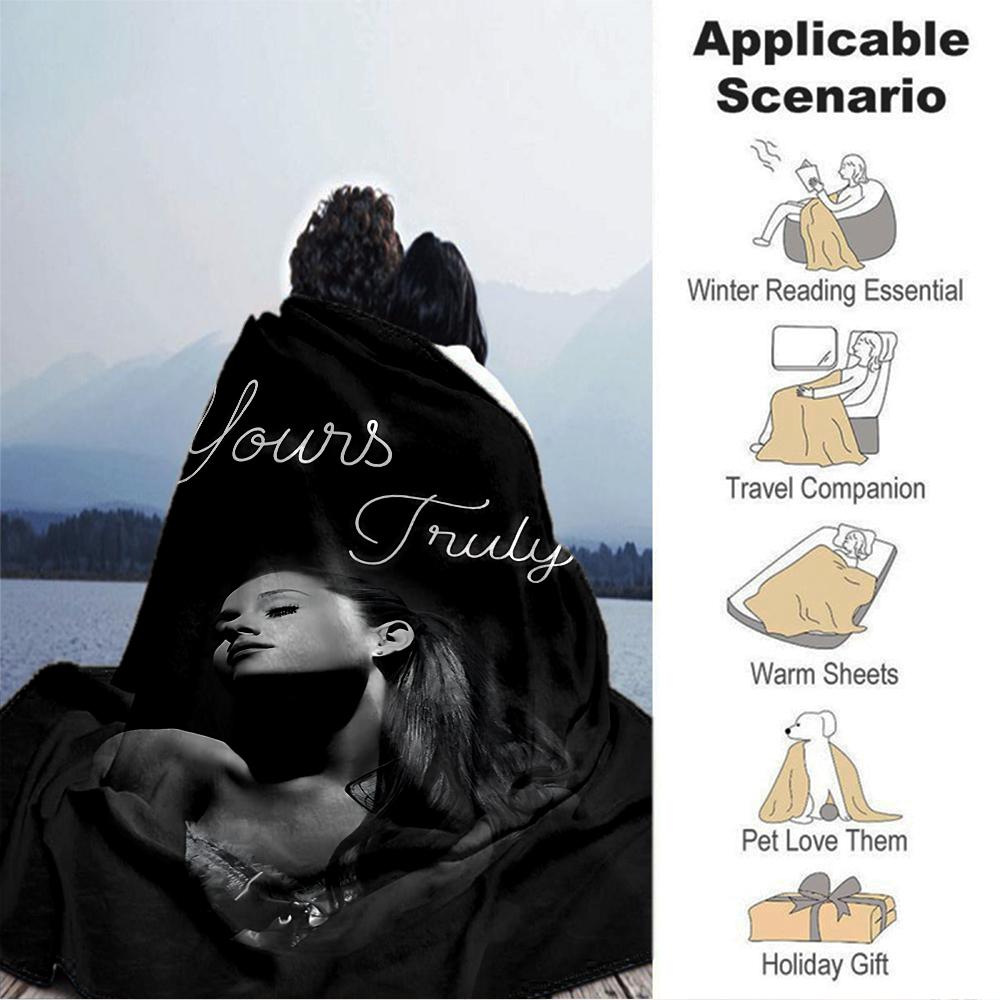Yours Truly Elegance Black White Blanket Soft Throw Blanket For Home Bedroom Bed Sofa Travel Office Solid Christmas Blanket