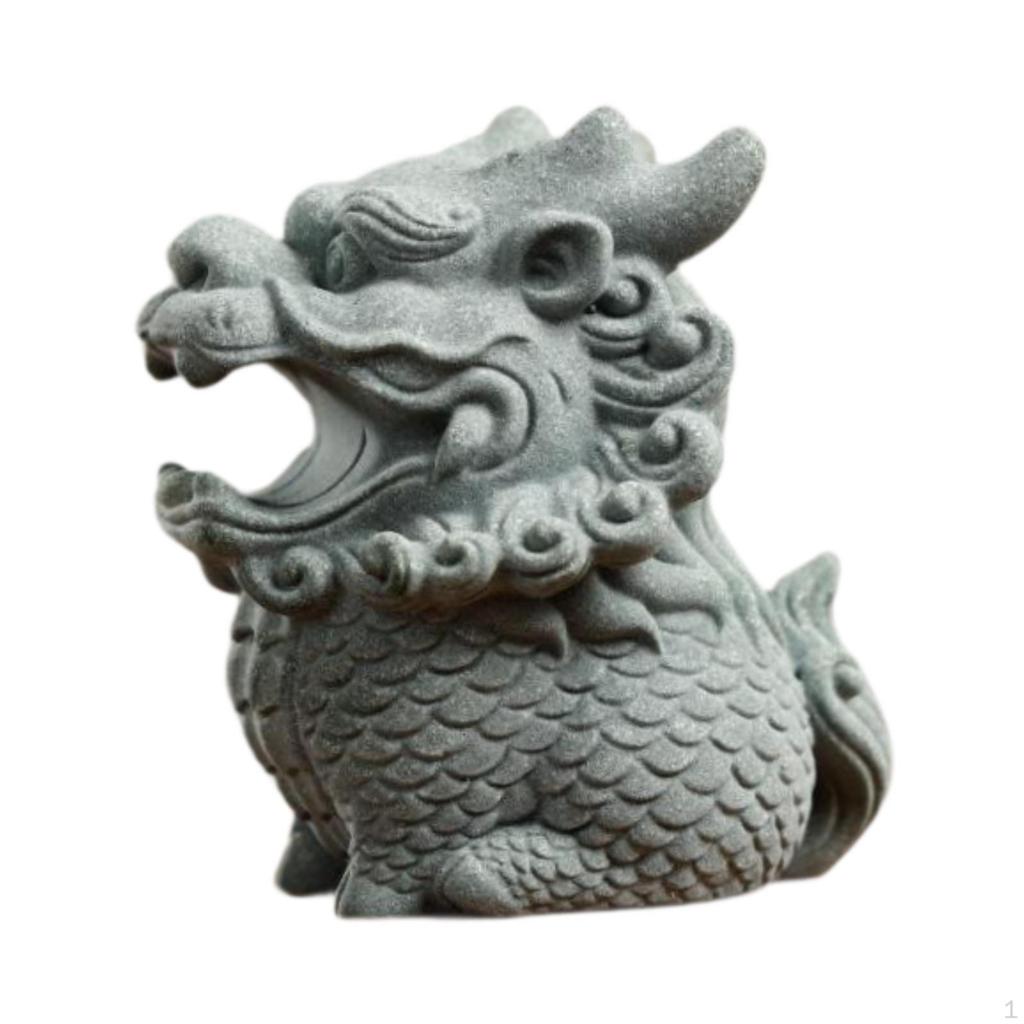 Статуя Kylin Tea Pet Скульптура Подарок на день рождения Коллекционное украшение для комнаты Сувениры Настольный ретро