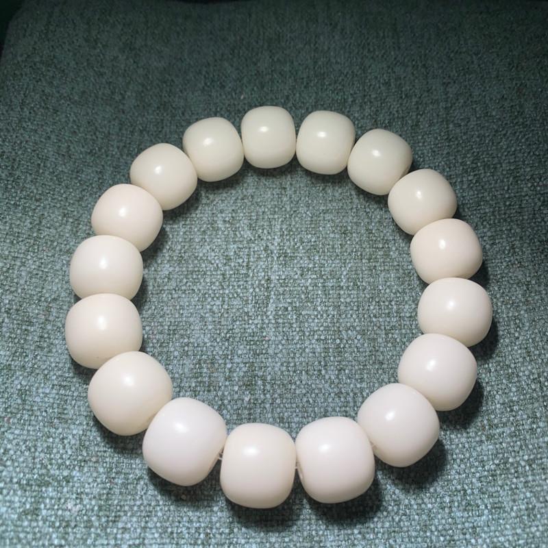 Натуральный белый нефрит Bodhi Old Bucket Bead Hand String Bodhi Son Buddha Bead Lucky Hand String