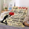 1pc Love Quotes for Wife Blanket - Perfect Gift for Birthdays, Christmas & Halloween- Soft, Warm & Versatile yy250909132