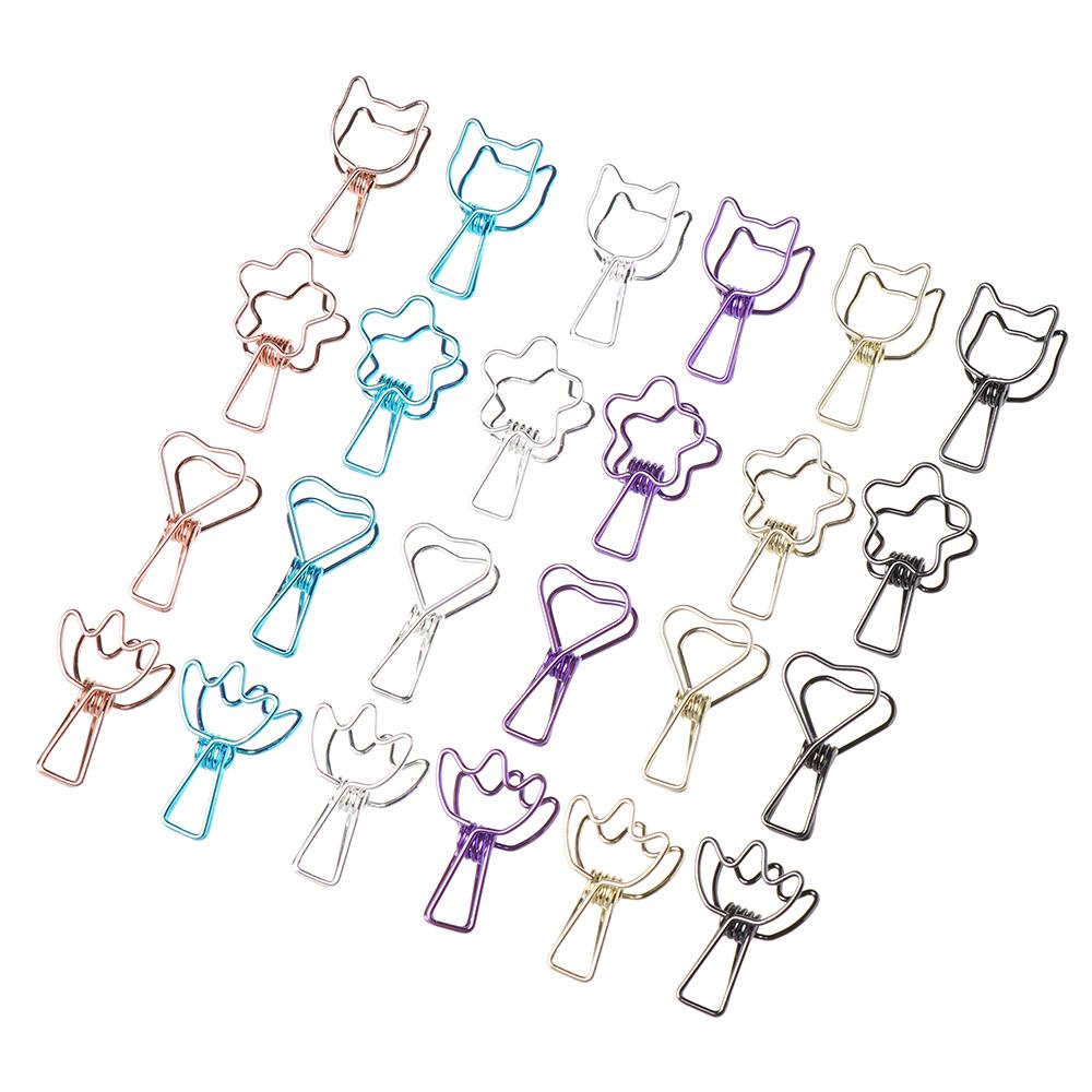 Organizer School Stationery Solid Color Binder Clip Hollowed Out Design Office Supply Fish Clip