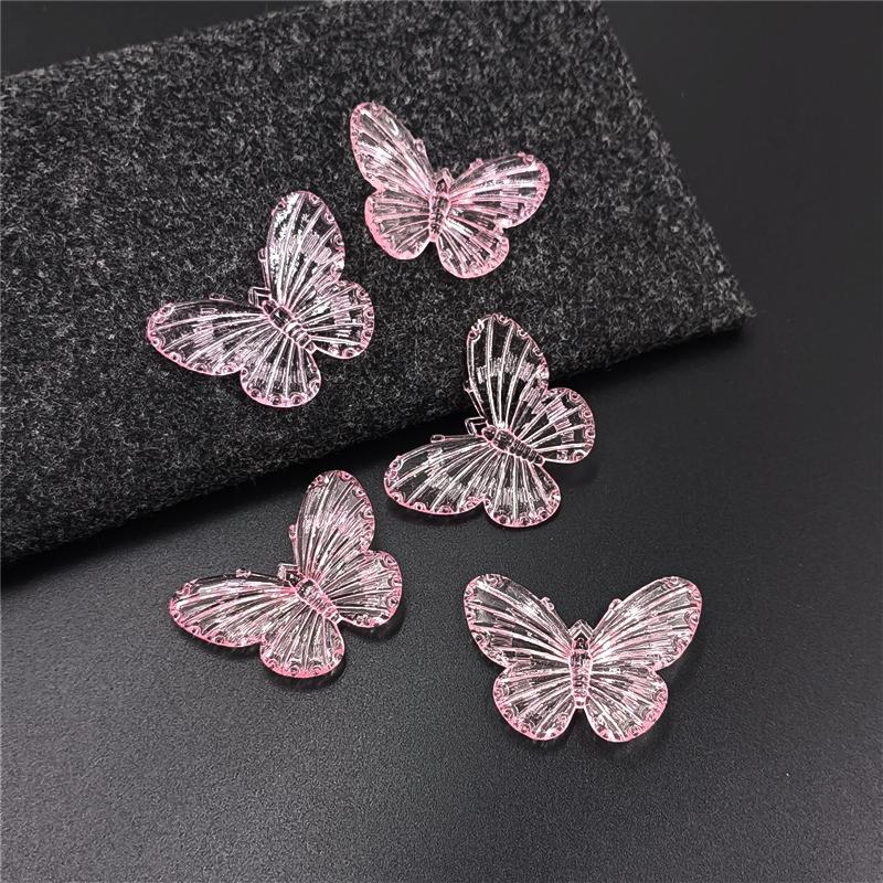 Высокое качество 10 шт. Ожерелья Ювелирные изделия Маркировка DIY Материалы для ручной работы Бусины для сережек Акриловые бусины-бабочки Прозрачные свободные бусины