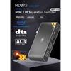 8k HDMI2.0b Audio Extractor 2 In 1 Out Switcher eARC Splitter 7.1CH DSTHD AUX Coaxial Optical DAC Decoding CEC HDCP