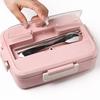 Microwave Lunch Box Wheat Straw Dinnerware Food Storage Container Children Kids School Office Portable Bento Box