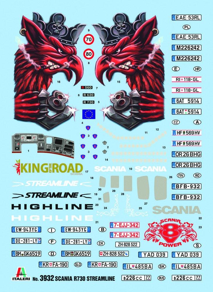 Italeri Масштаб 1/24 Тягач Scania R730 Streamline IT3932