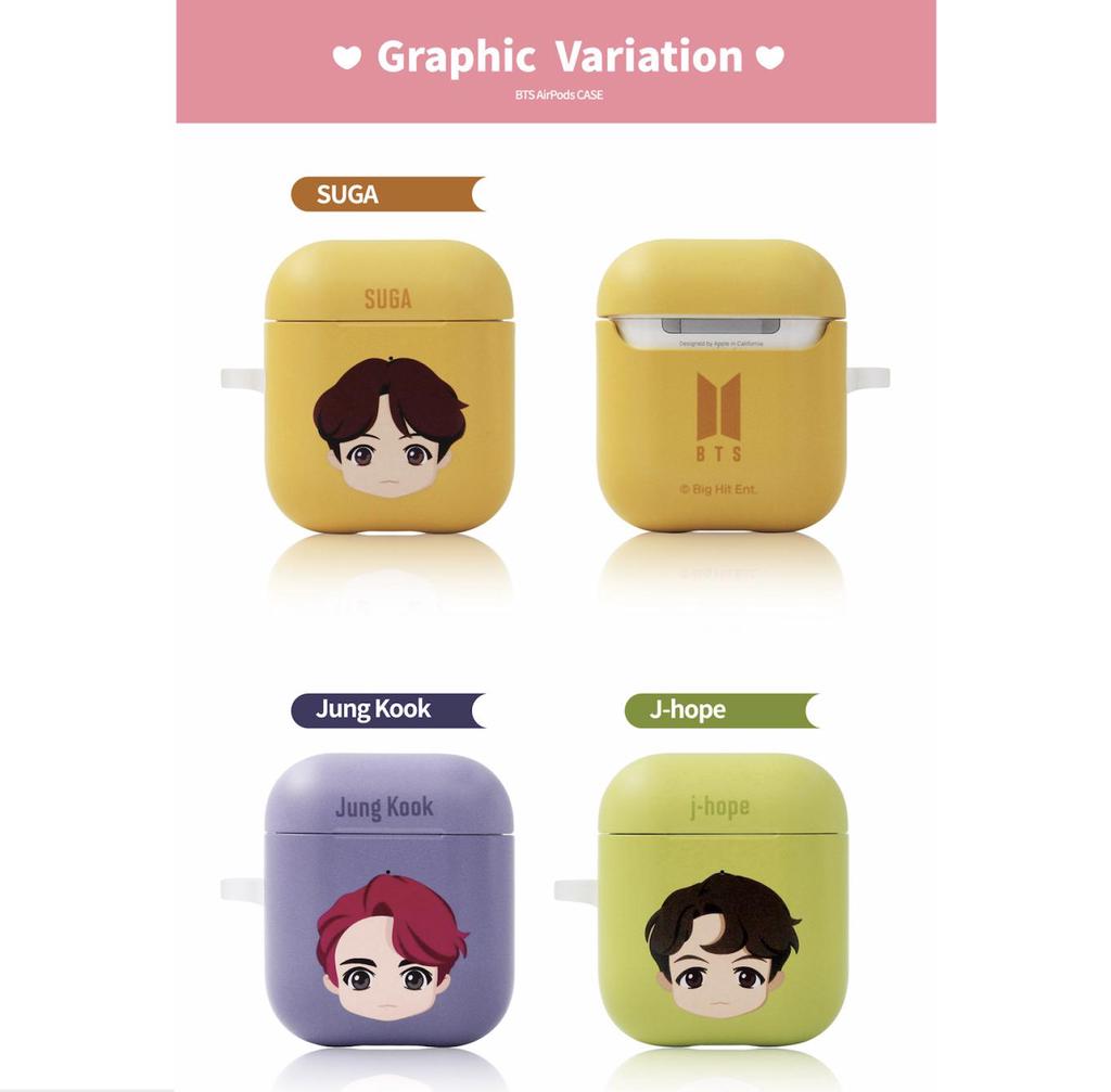 BTS Жесткий чехол для наушников Basic Herd (RM, Джин, Шуга, Чимин, Джей-Хоуп, Ви, Чонгук)