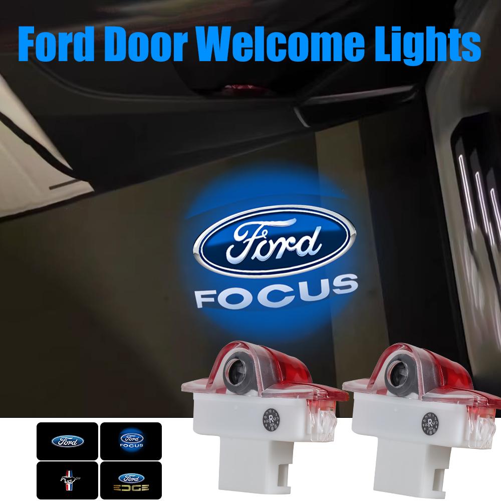 2PCS Car Laser Projector LED HD Induction Lamp Welcome Light for Mondeo 2007-2013 Mustang ST RS Ford Max 2007-2008 Focus 2 F150