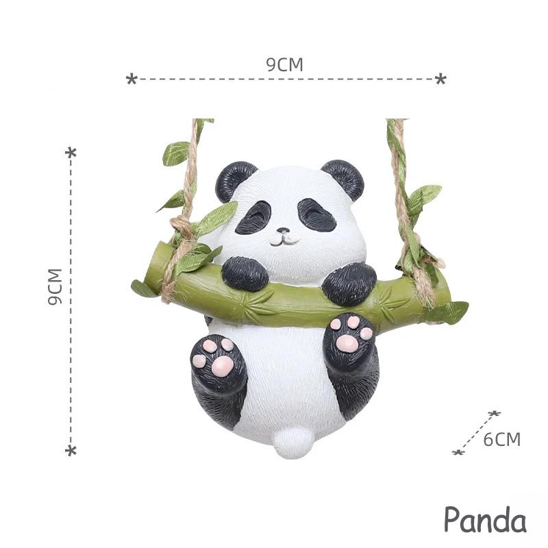 Swing Panda Statue, Hanging Animal Ornament, Swinging Kitten Puppy Koala Figurine for  Lawn Garden Courtyard Terrace Patio Tree