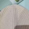 Unisex Ribbed Wool Knit Beanie with Crocodile Embroidery - Solid Color Winter Hat