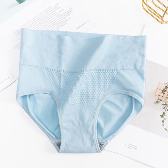 Женские трусы с высокой талией, сплошной цвет, мягкие дышащие антисептические бесшовные эластичные быстросохнущие 3D сотовые женские трусы, женское нижнее белье