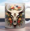 3D Череп коровы Череп коровы Керамическая кружка для кофе с отметкой Рог Чашка для воды Хэллоуин