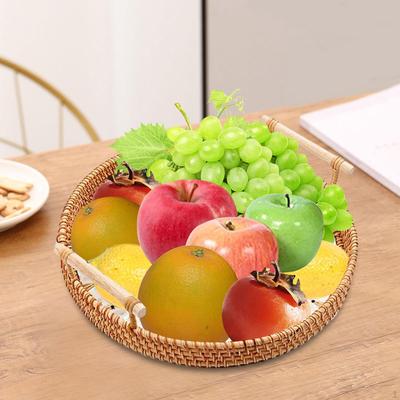 Поднос для сервировки из ротанга Подносы для послеобеденного чая Поднос для туалетного столика Многофункциональный фруктовый десерт Торт
