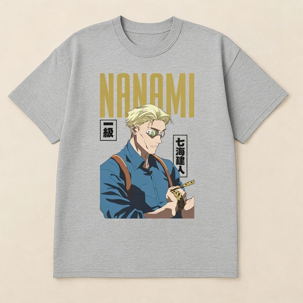 2026 Новая футболка с принтом Nanami Kento из Jujutsu Kaisen, с коротким рукавом, для мужчин и женщин, мужские топы, спортивная футболка, футболка в стиле Y2K