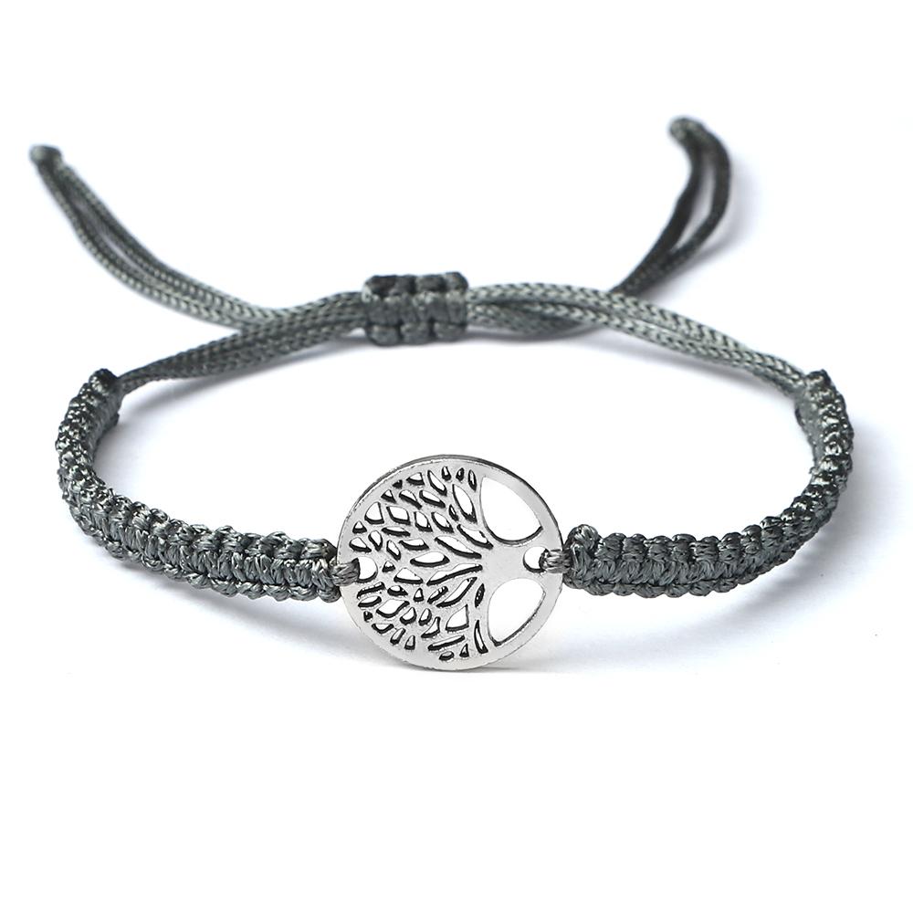 Браслеты из плетеного шнура ручной работы Дерево жизни Регулируемый браслет-манжета на запястье для женщин и мужчин Подарок дружбы Ювелирные изделия