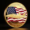 US Independence Day Commemorative Coin July 4th Helicopter Fighter Double sided Colored Metal Collection Craft Seal