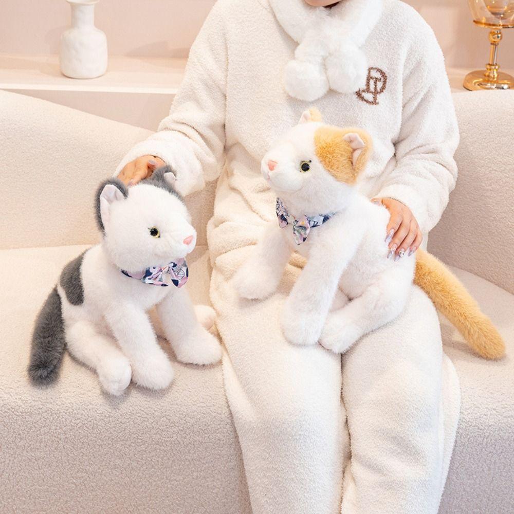 Fluffy Realistic Plush Cat Toys Soft Cat Plush Shoulder Bag Soft Cat Stuffed Toy Children Girl