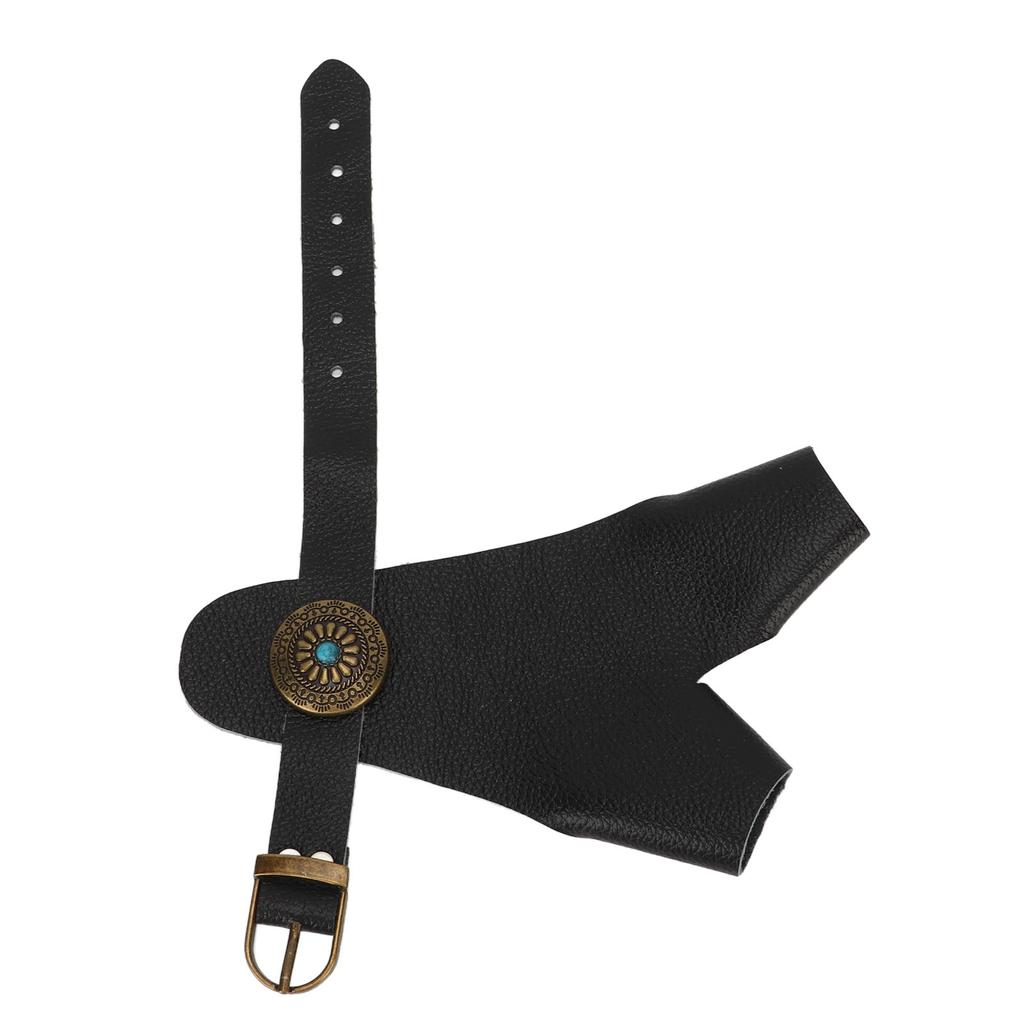 Стрельба из лука Защита руки ПУ кожа Регулируемый ремешок Винтажная отделка заклепками Защита руки Перчатка Черный