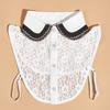 Fashion White Lace Fake Collar Lapel Shirt Fake False Collar Woman Black Detachable Collars For Women Half Shirt Faux Col Tie