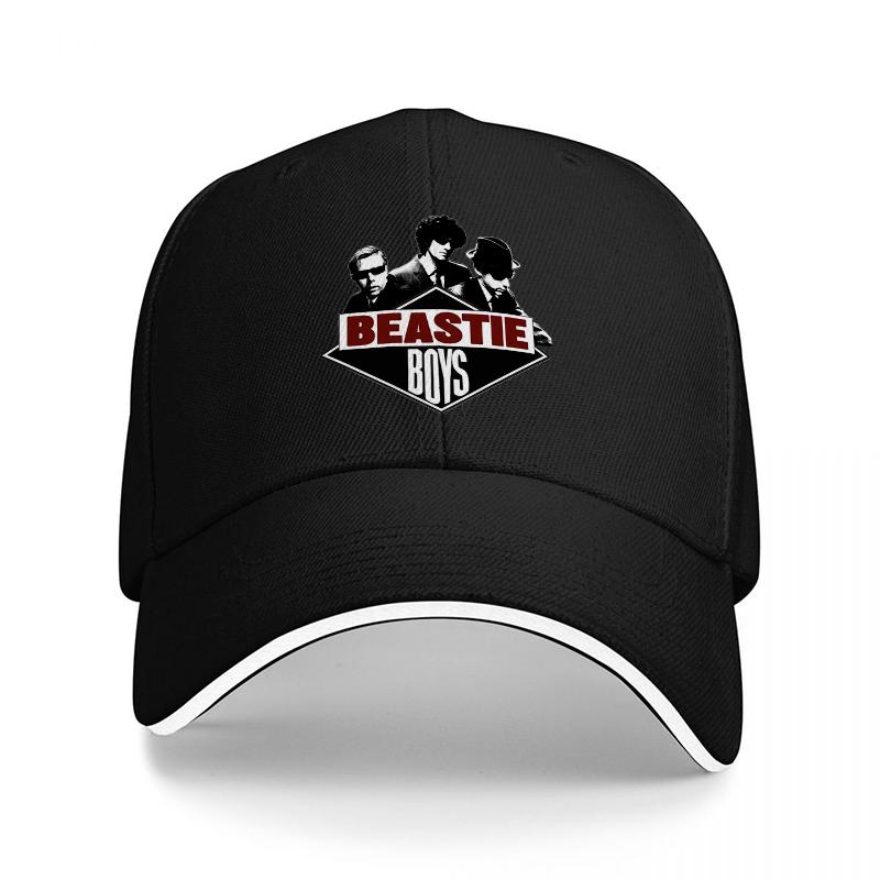 Beastie Boys Logo Baseball Cap Classic Hip Hop Band Design Black Adjustable Hat for Music Fans and Streetwear Enthusiasts