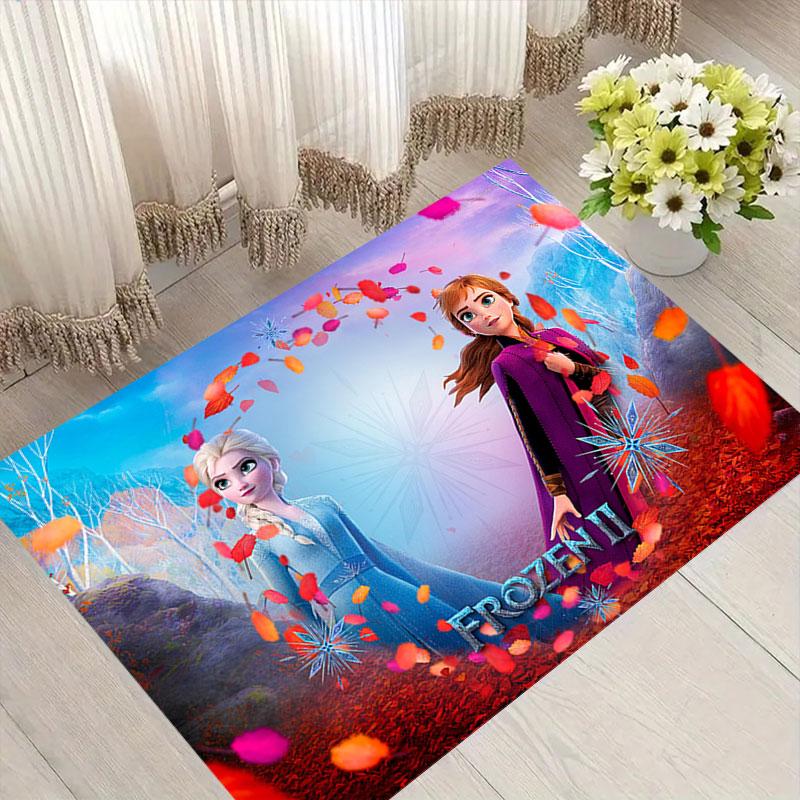 Frozen cartoon print decorative rug/doormat, suitable for entrances, balconies, kitchens, and bedrooms.
