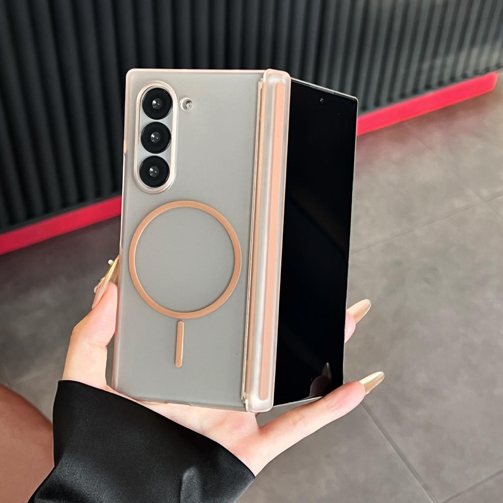 Применимо к складному мобильному телефону Samsung Galaxy ZFold7 чехол матовая текстура кожи ZFlip7 центральная ось магнитное всасывание W25 защита