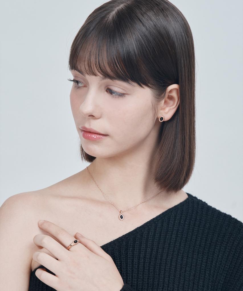 Ellejewelry Ella Овальное ожерелье с ониксом Elbrnn205