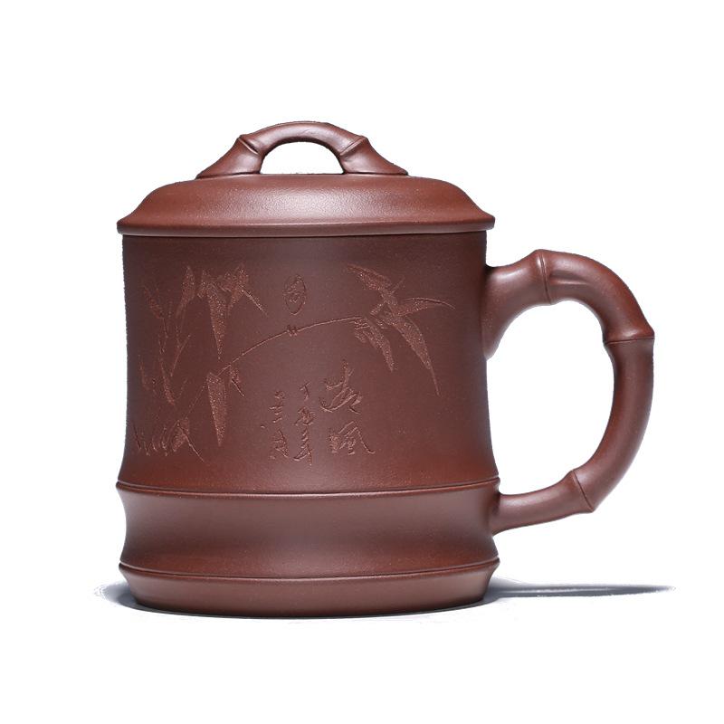 Чашка с фиолетовым песком, большая бамбуковая секция, чашка для чая 550 мл