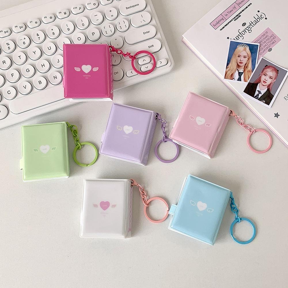 Keychain Mini Photocards Holder Snap Closure Album Book New Photo Album